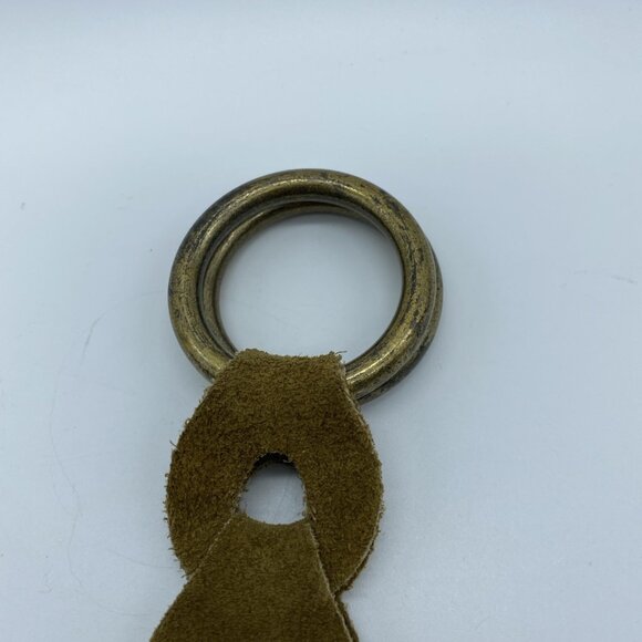 Tan Leather Loop Woven D Ring Belt Women's Size M End to End 34" - Picture 4 of 11